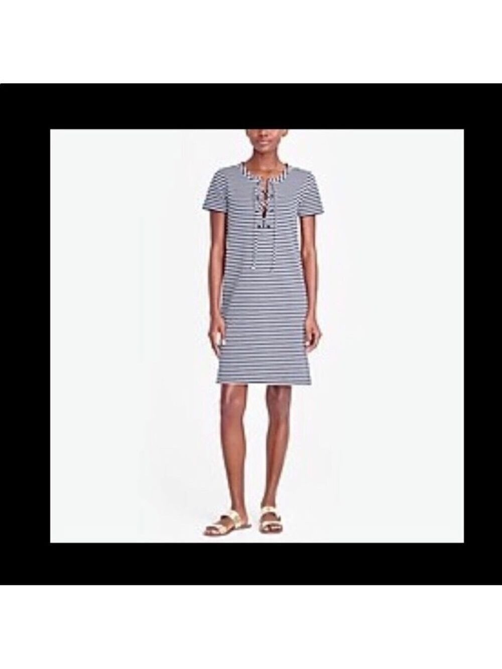 J.Crew Stripe Lace-Up Knit Dress